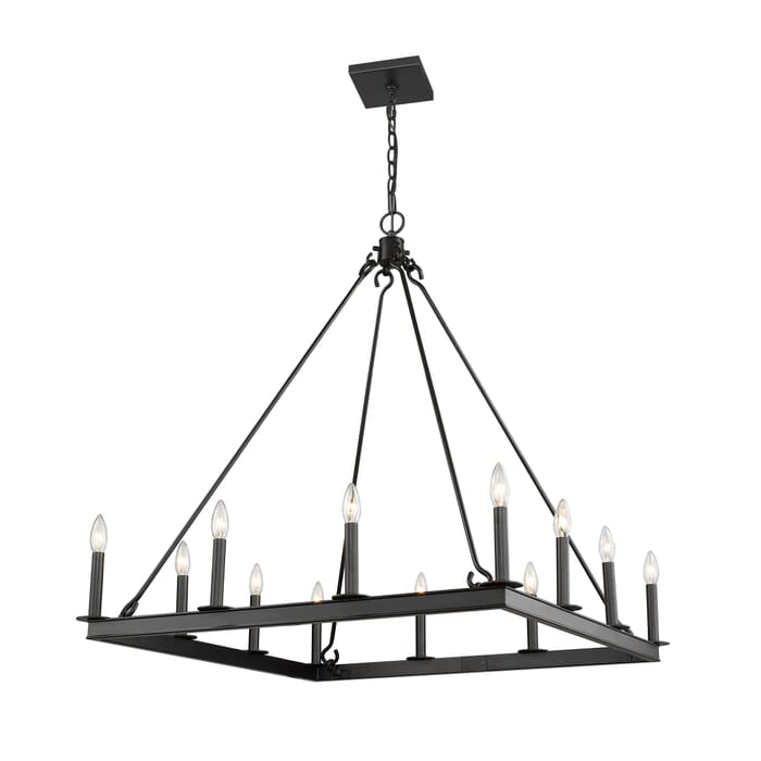 Z-Lite Barclay 12-Light Chandelier In Matte Black Z-Lite Barclay 12-Light Chandelier In Matte Black