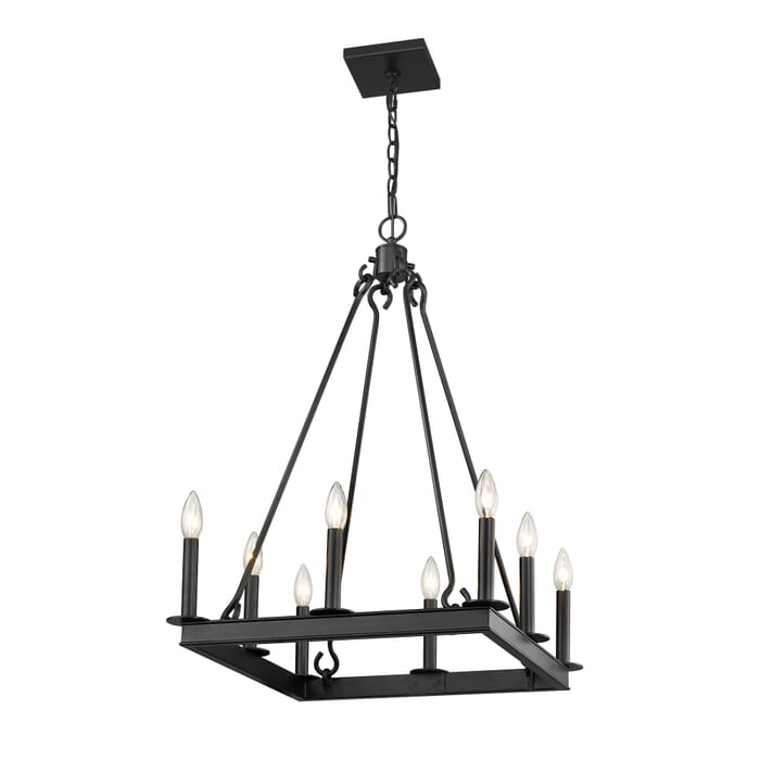 Z-Lite Barclay 8-Light Chandelier In Matte Black Z-Lite Barclay 8-Light Chandelier In Matte Black