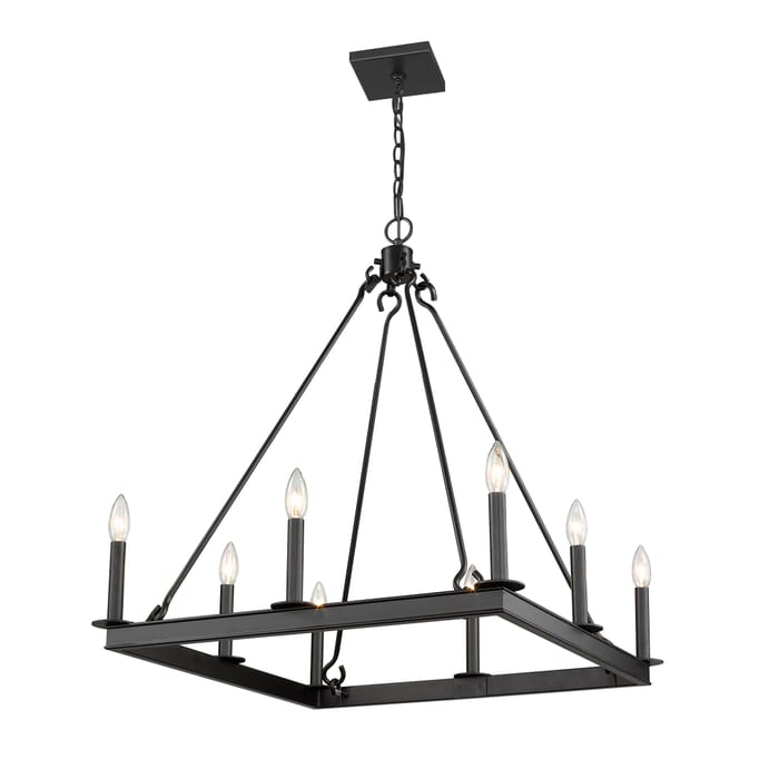 Z-Lite Barclay 8-Light Chandelier In Matte Black Z-Lite Barclay 8-Light Chandelier In Matte Black
