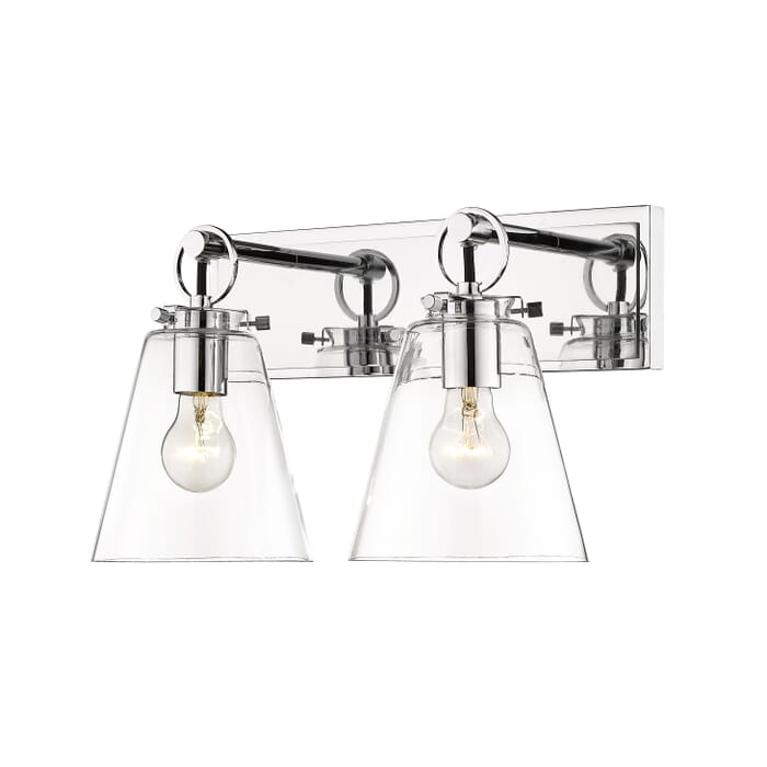 Z-Lite Harper 2-Light Bathroom Vanity Light In Chrome Z-Lite Harper 2-Light Bathroom Vanity Light In Chrome