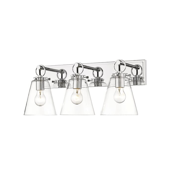 Z-Lite Harper 3-Light Bathroom Vanity Light In Chrome Z-Lite Harper 3-Light Bathroom Vanity Light In Chrome