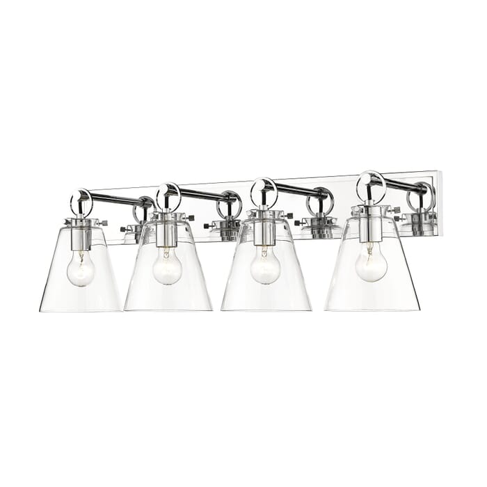 Z-Lite Harper 4-Light Bathroom Vanity Light In Chrome Z-Lite Harper 4-Light Bathroom Vanity Light In Chrome