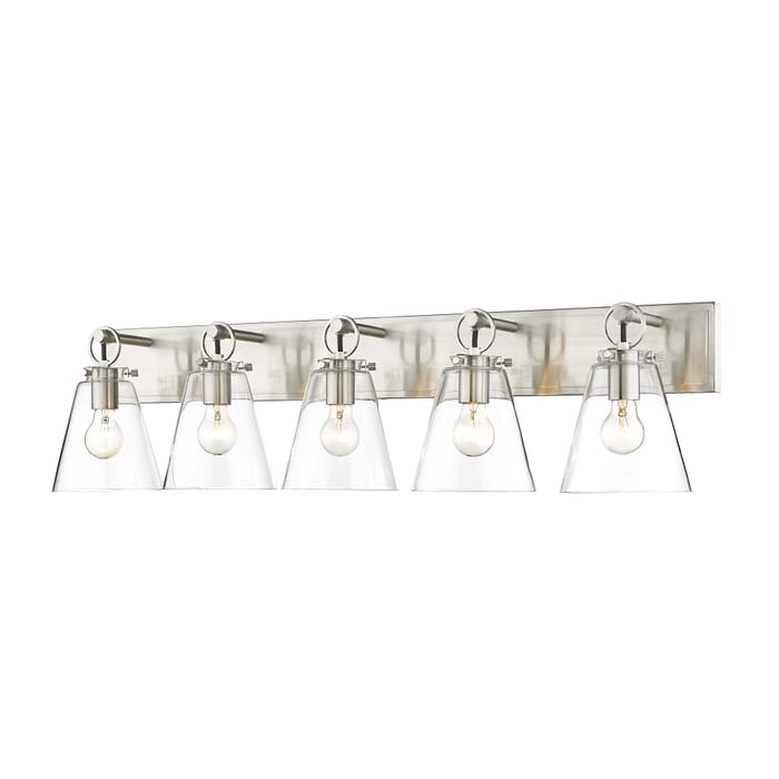 Z-Lite Harper 5-Light Bathroom Vanity Light In Brushed Nickel Z-Lite Harper 5-Light Bathroom Vanity Light In Brushed Nickel