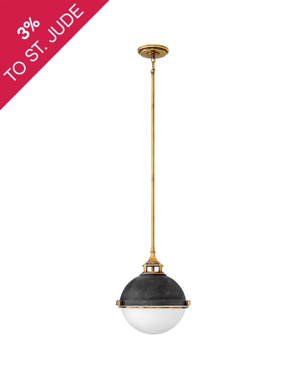 Aged Zinc LED Pendant from the Fletcher Collection