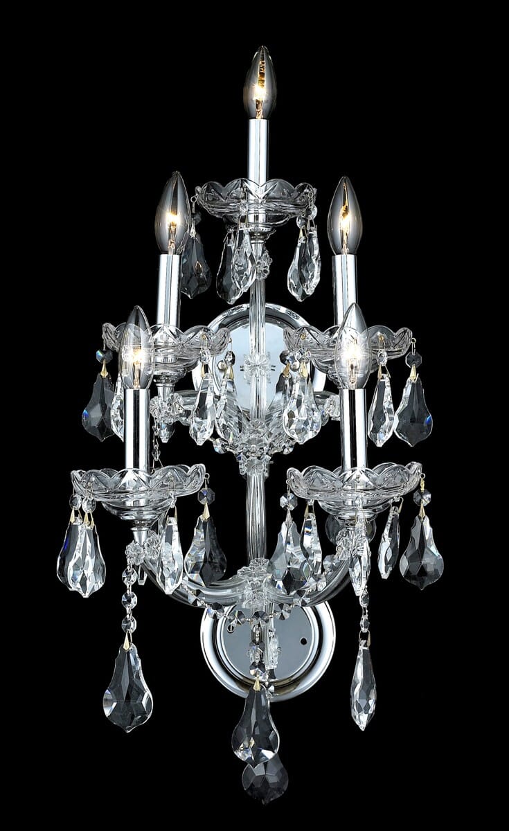 Maria Theresa 5-Light Wall Sconce in Chrome