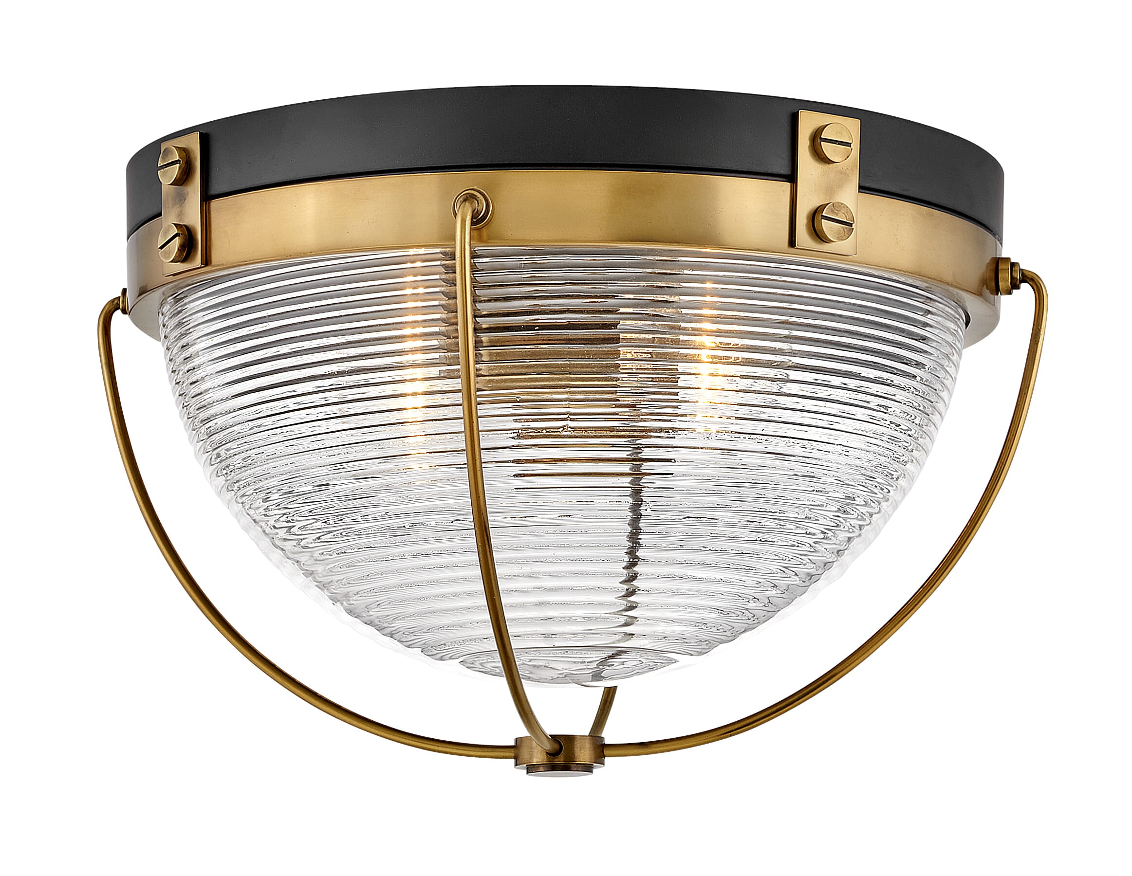 Heritage Brass LED Flush Mount from the Crew Collection