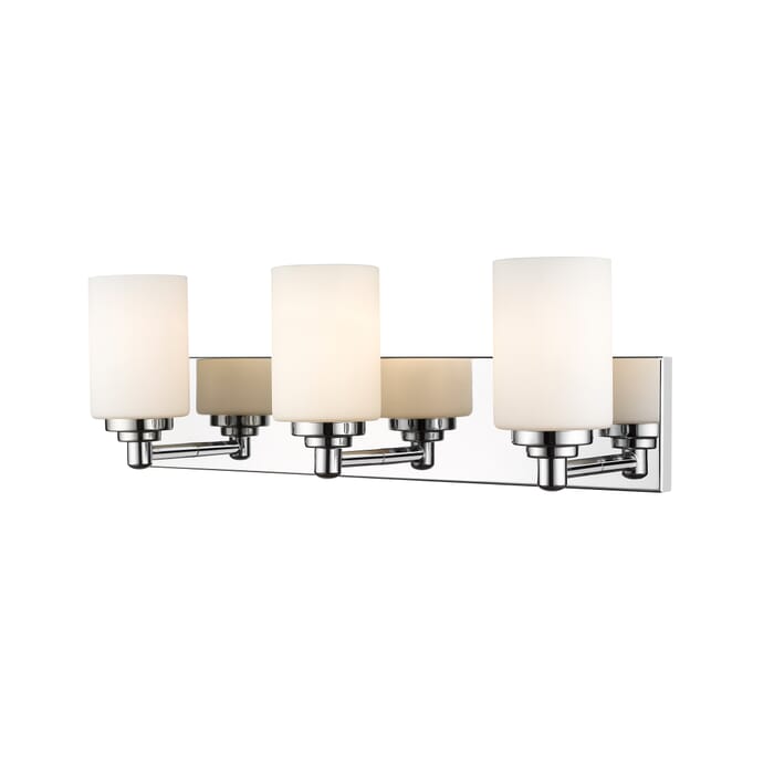Z-Lite Soledad 3-Light Bathroom Vanity Light In Chrome Z-Lite Soledad 3-Light Bathroom Vanity Light In Chrome