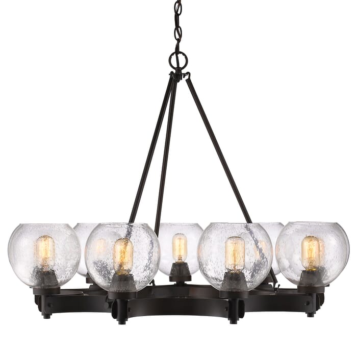 Golden Galveston 9-Light Chandelier in Rubbed Bronze Golden Galveston 9-Light Chandelier in Rubbed Bronze