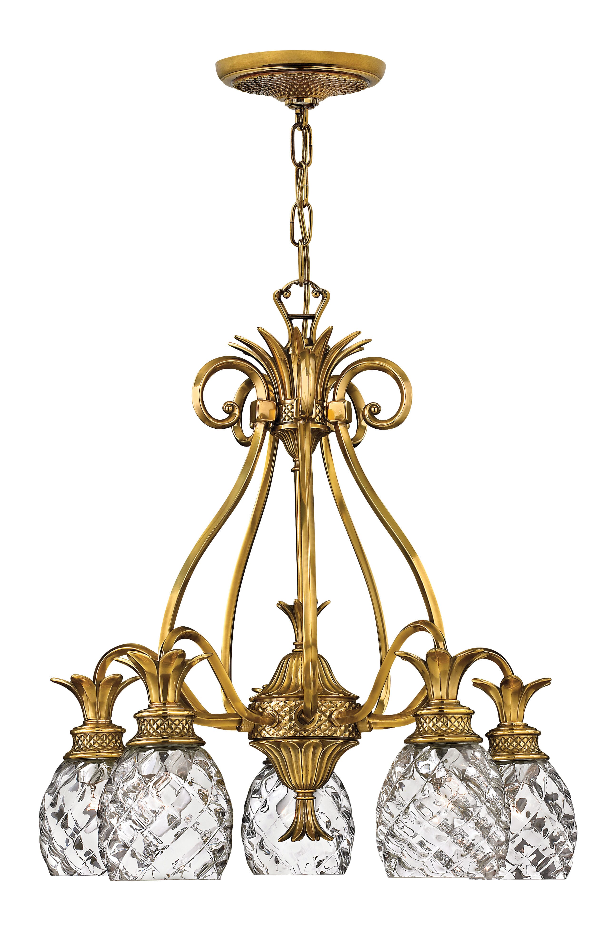 Burnished Brass LED Foyer Pendant from the Plantation Collection