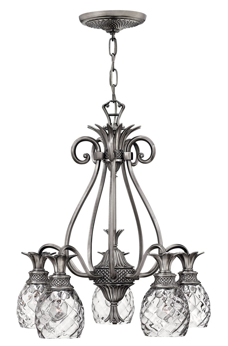 Plantation 5-Light Pendant In Polished Antique Nickel