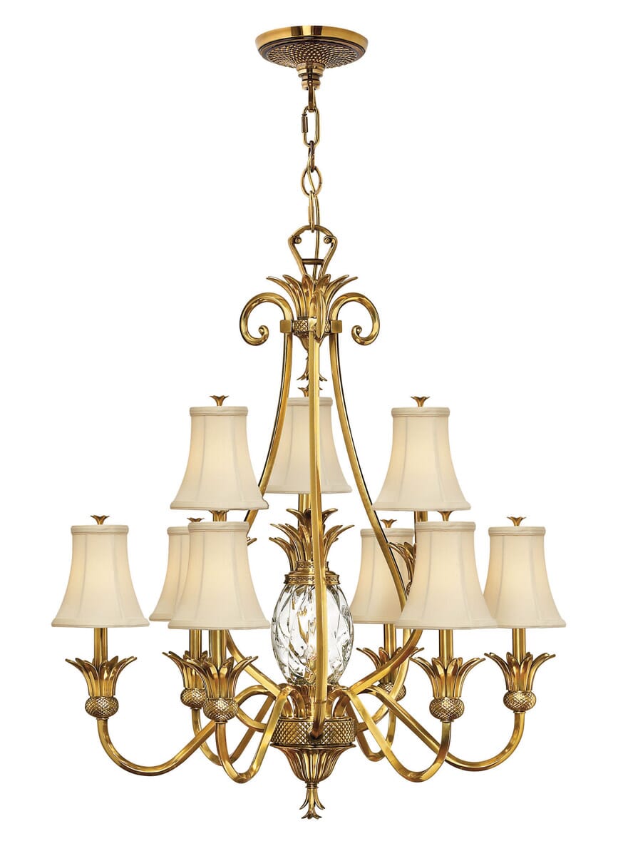 Large ornate metal pineapple design 8 light chandelier; 11083-003 - R.H.  Lee & Co. Auctioneers