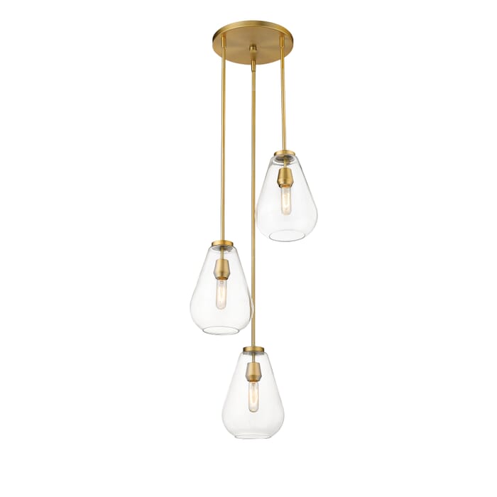 Z-Lite Ayra 3-Light Pendant Light In Olde Brass Z-Lite Ayra 3-Light Pendant Light In Olde Brass