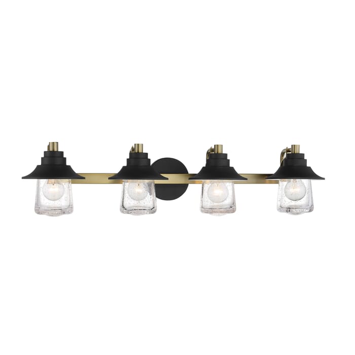 Minka Lavery Westfield Manor 4-Light Bathroom Vanity Light in Sand Coal With Soft Brass Minka Lavery Westfield Manor 4-Light Bathroom Vanity Light in Sand Coal With Soft Brass
