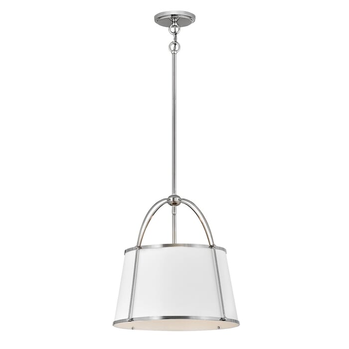 Hinkley Clarke 1-Light Pendant In Polished Nickel Hinkley Clarke 1-Light Pendant In Polished Nickel