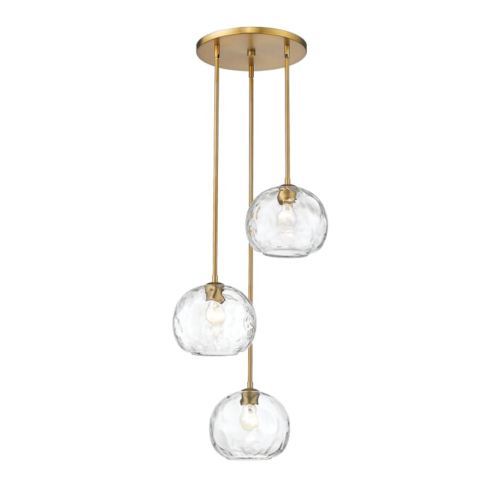 Z-Lite Chloe 3-Light Pendant Light In Olde Brass Z-Lite Chloe 3-Light Pendant Light In Olde Brass
