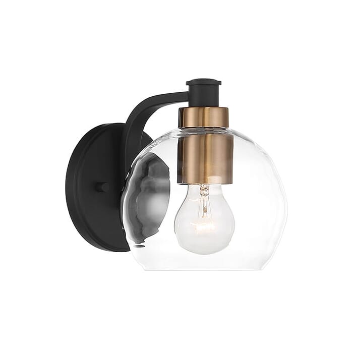 Minka Lavery Keyport Bathroom Wall Sconce in Sand Coal With Natural Brushed Brass Minka Lavery Keyport Bathroom Wall Sconce in Sand Coal With Natural Brushed Brass