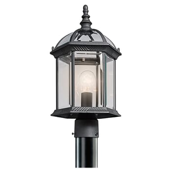 Kichler Lighting Barrie Outdoor Post Lantern in Black Material