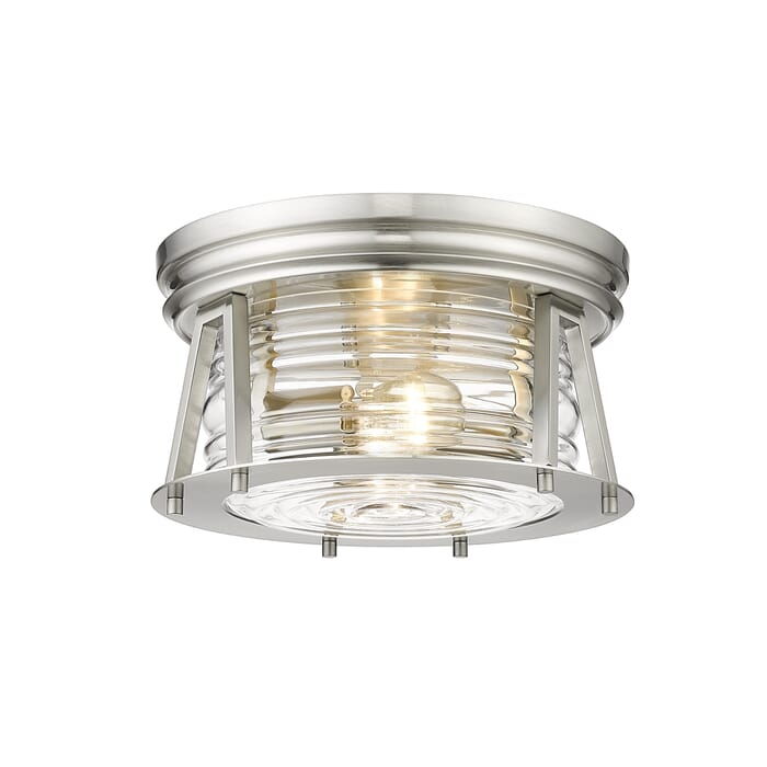 Z-Lite Cape Harbor 2-Light Flush Mount Ceiling Light In Brushed Nickel Z-Lite Cape Harbor 2-Light Flush Mount Ceiling Light In Brushed Nickel