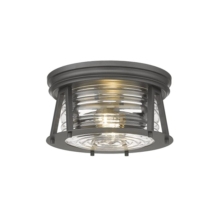 Z-Lite Cape Harbor 2-Light Flush Mount Ceiling Light In Bronze Z-Lite Cape Harbor 2-Light Flush Mount Ceiling Light In Bronze