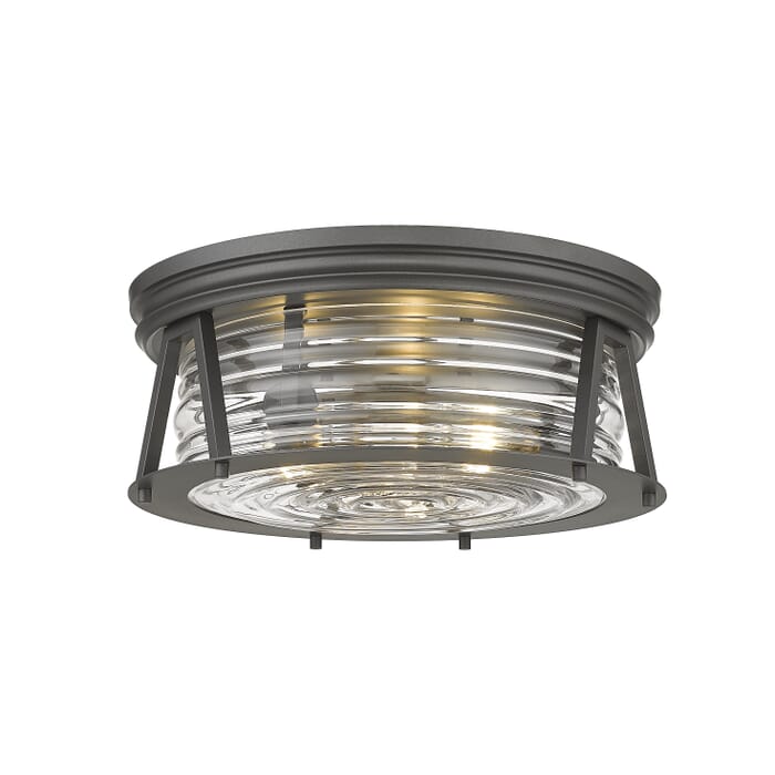 Z-Lite Cape Harbor 3-Light Flush Mount Ceiling Light In Bronze Z-Lite Cape Harbor 3-Light Flush Mount Ceiling Light In Bronze