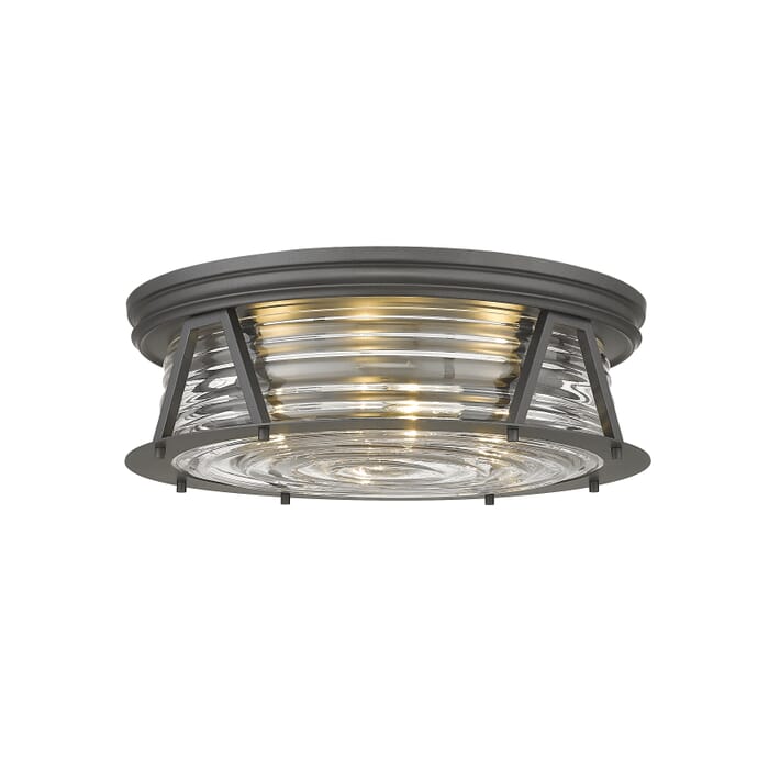Z-Lite Cape Harbor 4-Light Flush Mount Ceiling Light In Bronze Z-Lite Cape Harbor 4-Light Flush Mount Ceiling Light In Bronze