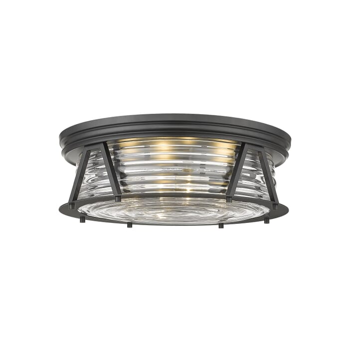 Z-Lite Cape Harbor 4-Light Flush Mount Ceiling Light In Matte Black Z-Lite Cape Harbor 4-Light Flush Mount Ceiling Light In Matte Black