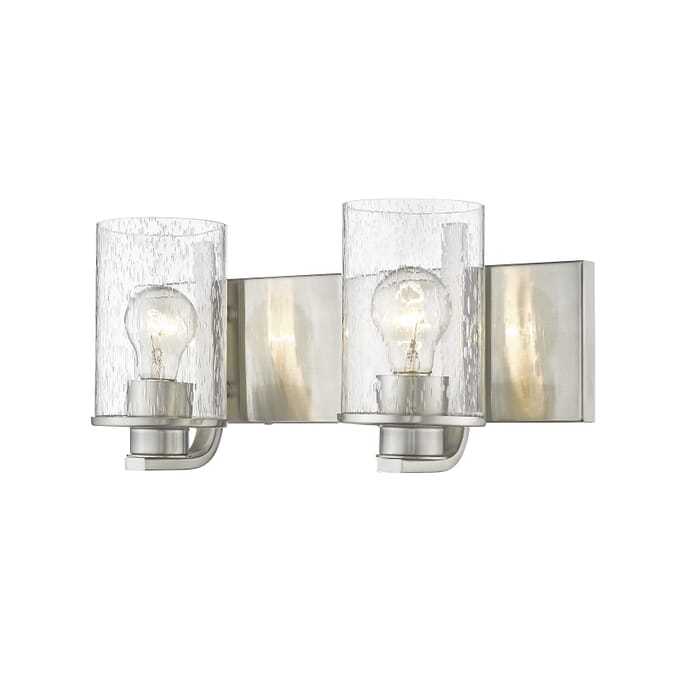 Z-Lite Beckett 2-Light Bathroom Vanity Light In Brushed Nickel Z-Lite Beckett 2-Light Bathroom Vanity Light In Brushed Nickel