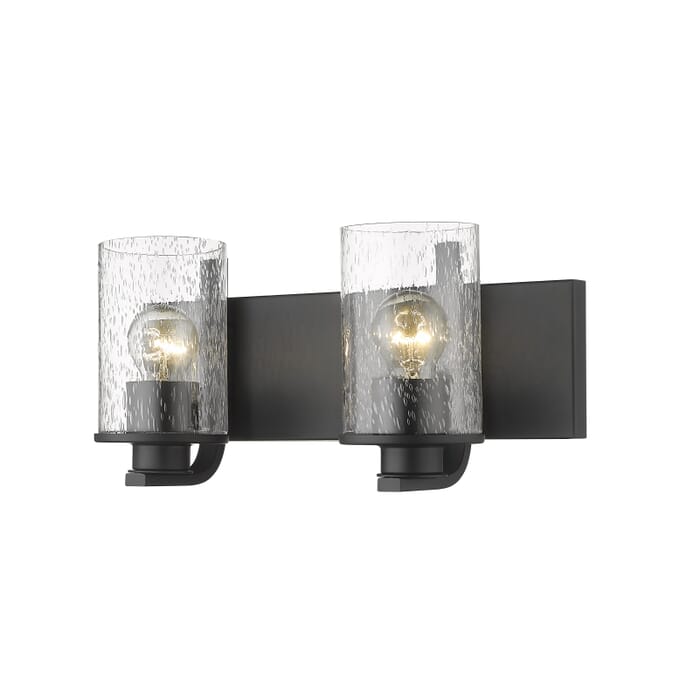 Z-Lite Beckett 2-Light Bathroom Vanity Light In Matte Black Z-Lite Beckett 2-Light Bathroom Vanity Light In Matte Black