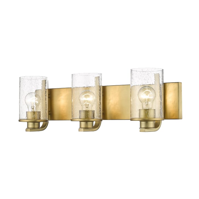 Z-Lite Beckett 3-Light Bathroom Vanity Light In Olde Brass Z-Lite Beckett 3-Light Bathroom Vanity Light In Olde Brass