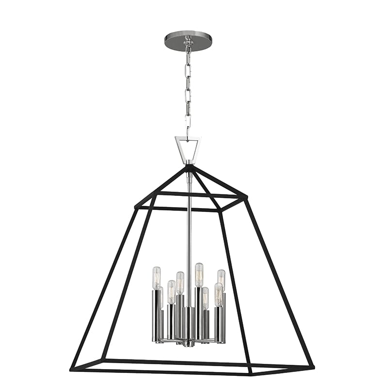 Webster 8-Light 28" Pendant Light in Polished Nickel