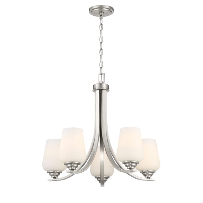 Minka Lavery Shyloh 5-Light Chandelier in Brushed Nickel Minka Lavery Shyloh 5-Light Chandelier in Brushed Nickel