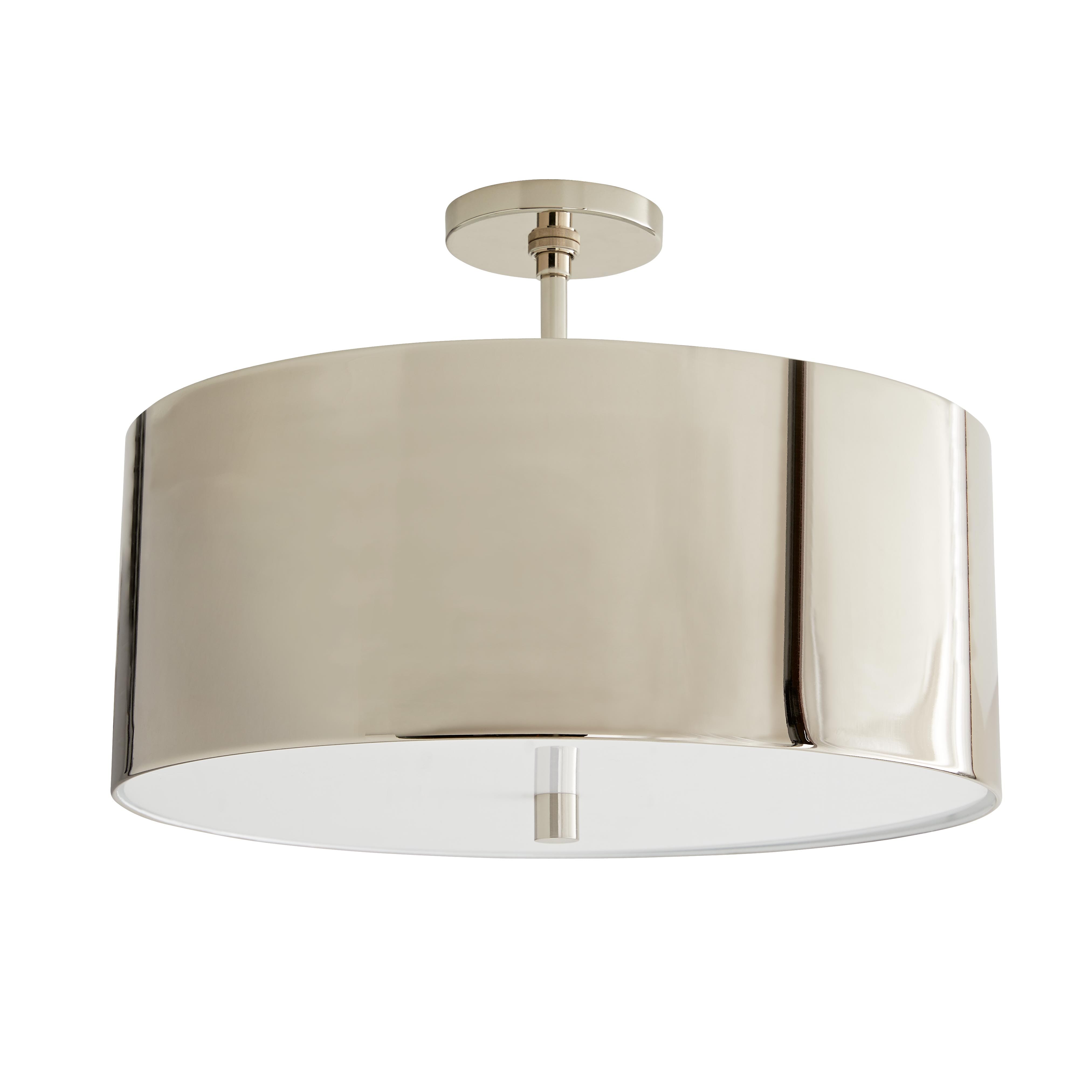 Tarbell Drum Ceiling Light in Polished Nickel
