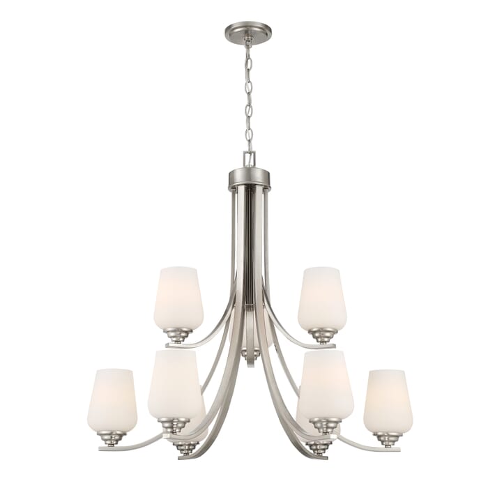 Minka Lavery Shyloh 9-Light Chandelier in Brushed Nickel Minka Lavery Shyloh 9-Light Chandelier in Brushed Nickel