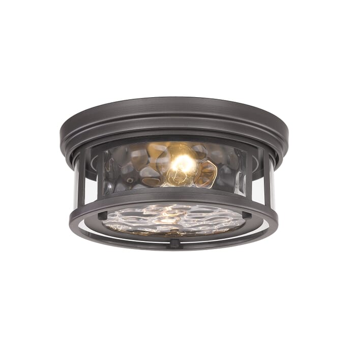 Z-Lite Clarion 2-Light Flush Mount Ceiling Light In Bronze Z-Lite Clarion 2-Light Flush Mount Ceiling Light In Bronze