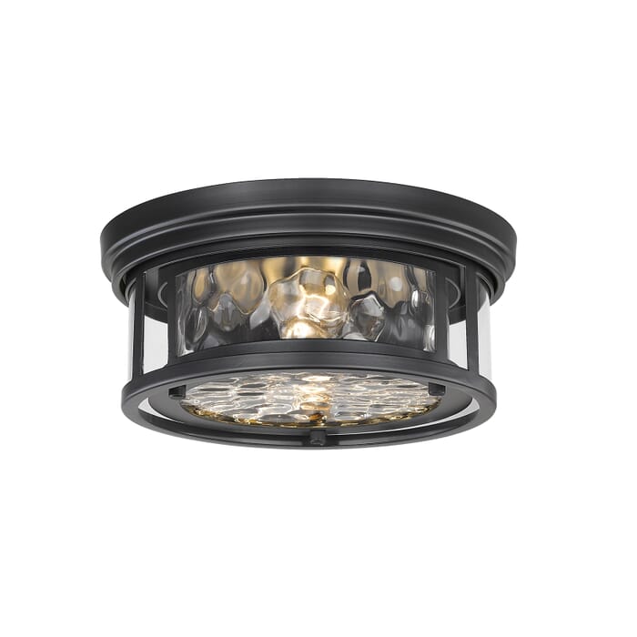 Z-Lite Clarion 2-Light Flush Mount Ceiling Light In Matte Black Z-Lite Clarion 2-Light Flush Mount Ceiling Light In Matte Black