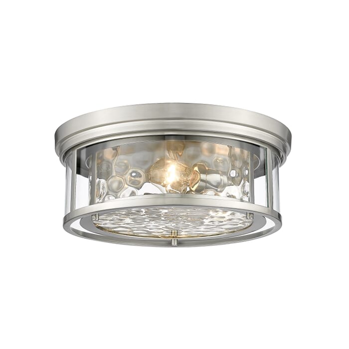 Z-Lite Clarion 3-Light Flush Mount Ceiling Light In Brushed Nickel Z-Lite Clarion 3-Light Flush Mount Ceiling Light In Brushed Nickel