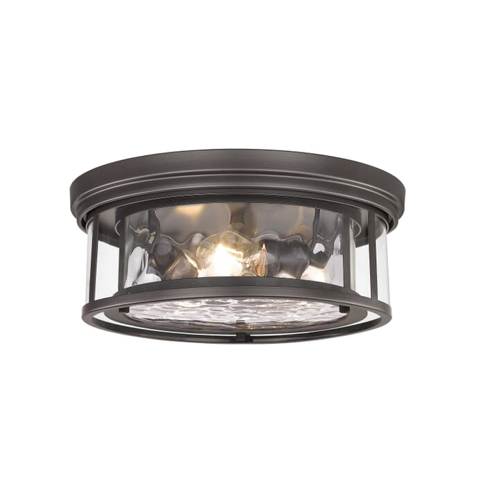 Z-Lite Clarion 3-Light Flush Mount Ceiling Light In Bronze Z-Lite Clarion 3-Light Flush Mount Ceiling Light In Bronze