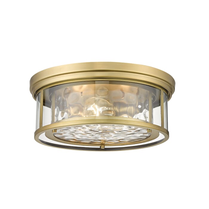 Z-Lite Clarion 3-Light Flush Mount Ceiling Light In Rubbed Brass Z-Lite Clarion 3-Light Flush Mount Ceiling Light In Rubbed Brass