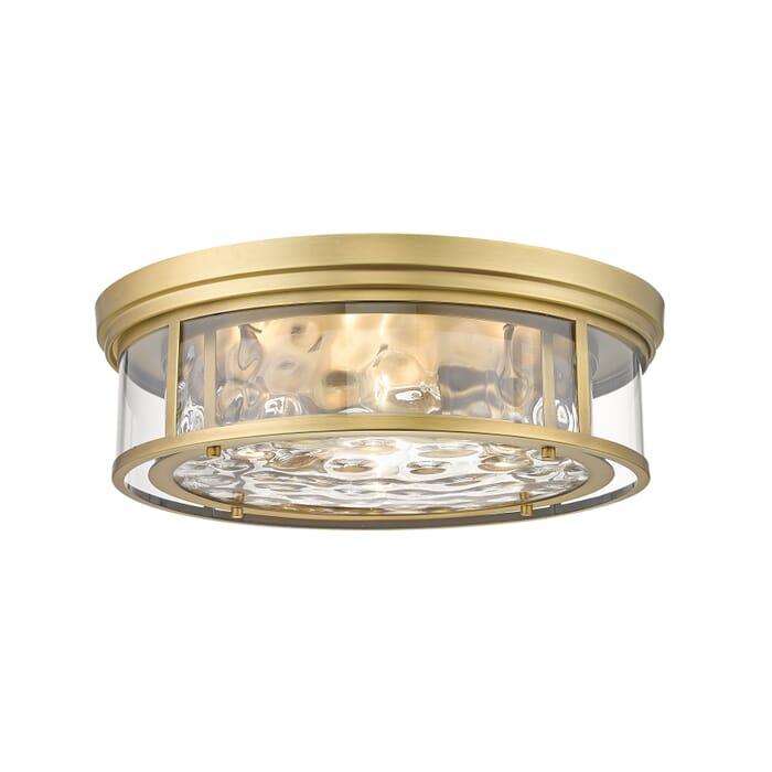 Z-Lite Clarion 4-Light Flush Mount Ceiling Light In Rubbed Brass Z-Lite Clarion 4-Light Flush Mount Ceiling Light In Rubbed Brass