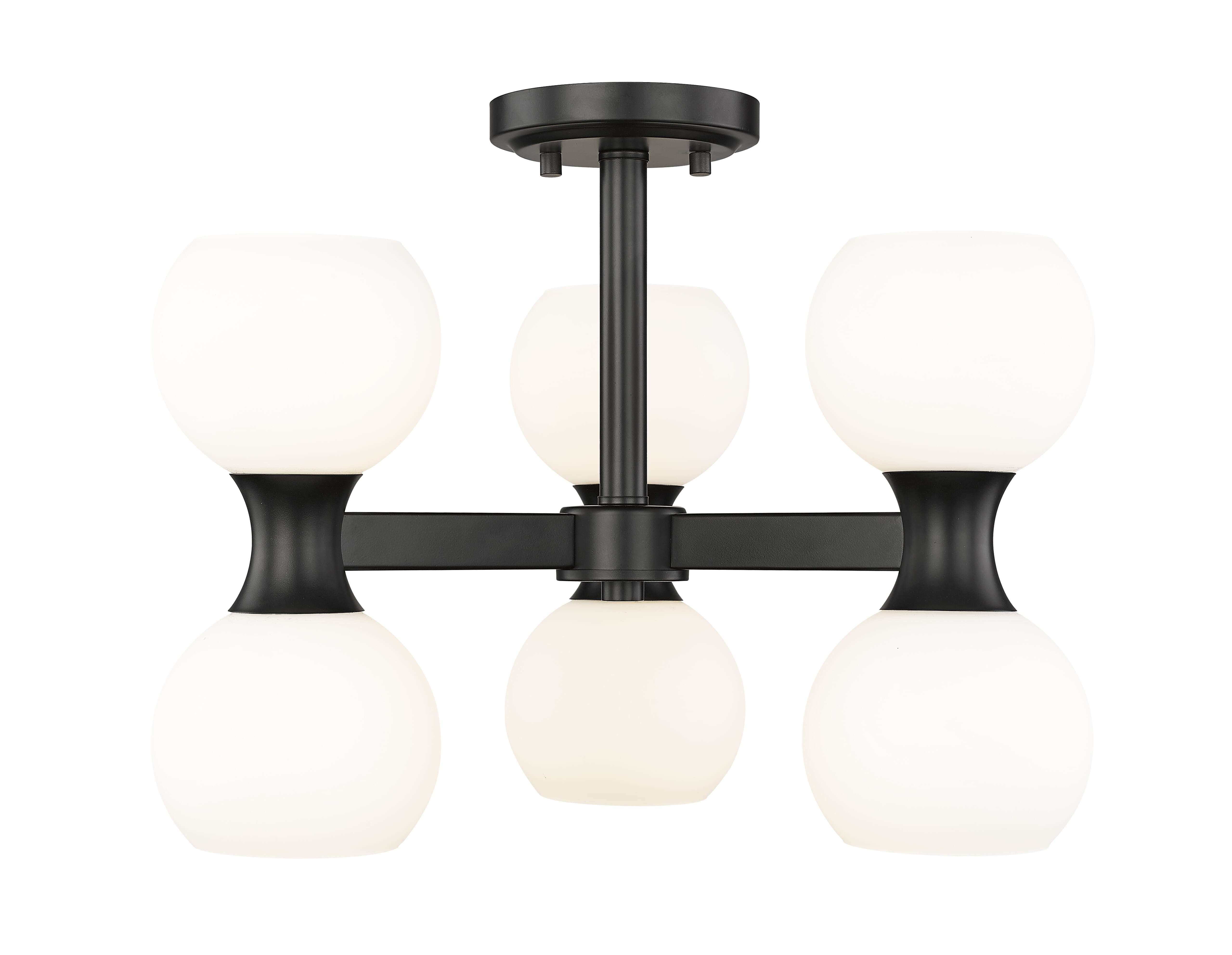 Artemis 6-Light Semi Flush in Matte Black