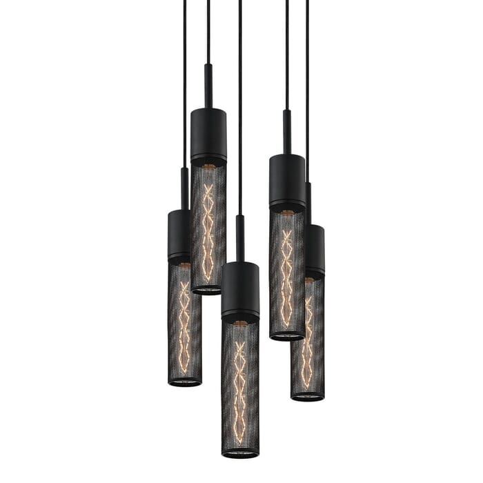 Sonneman Gotham 12" 5-Light Pendant in Textured Black Sonneman Gotham 12" 5-Light Pendant in Textured Black