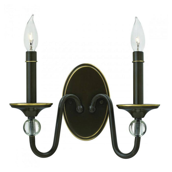 Hinkley Eleanor 2-Light Sconce in Light Oiled Bronze Hinkley Eleanor 2-Light Sconce in Light Oiled Bronze