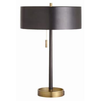 Arteriors Violetta 23" 2-Light Lamp in Black/Antique Brass