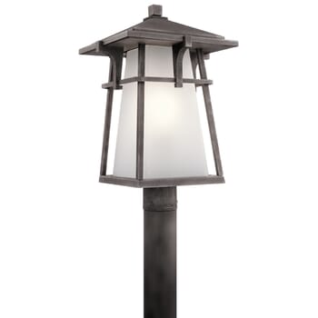 Kichler Lighting Beckett 1-Light Outdoor Post Lantern in Weathered Zinc
