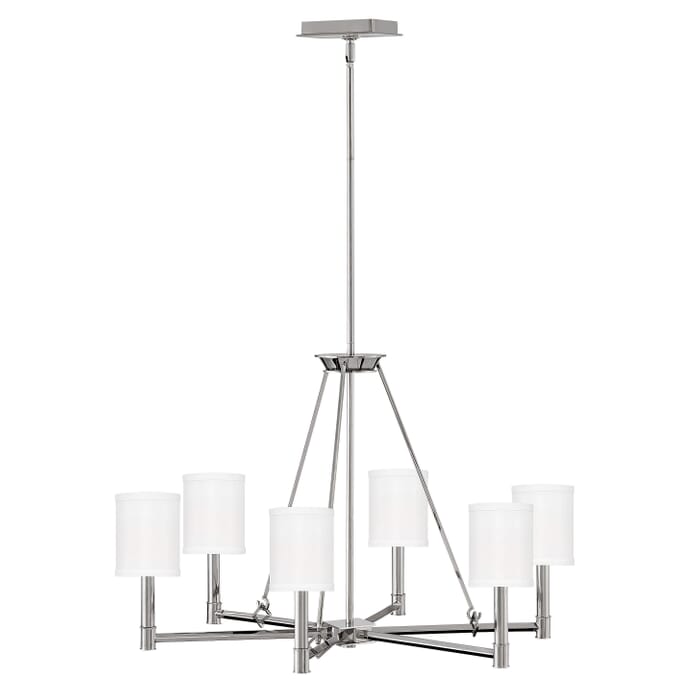 Hinkley Buchanan 6-Light Chandelier in Polished Nickel Hinkley Buchanan 6-Light Chandelier in Polished Nickel
