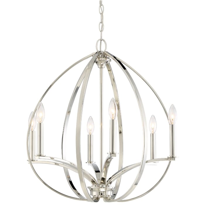 Minka Lavery Tilbury 6-Light Chandelier in Polished Nickel Minka Lavery Tilbury 6-Light Chandelier in Polished Nickel