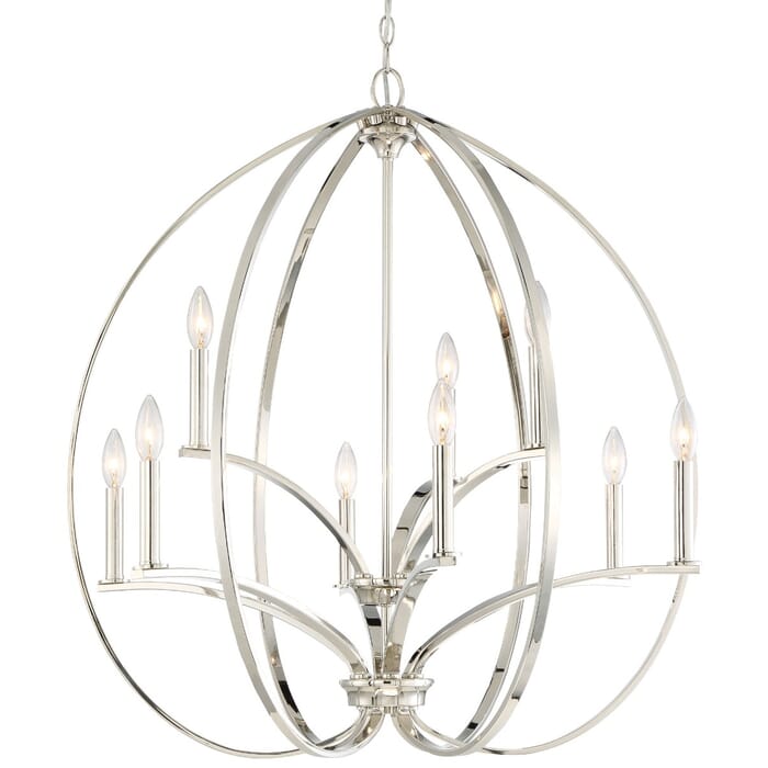 Minka Lavery Tilbury 9-Light Two Tier Chandelier in Polished Nickel Minka Lavery Tilbury 9-Light Two Tier Chandelier in Polished Nickel