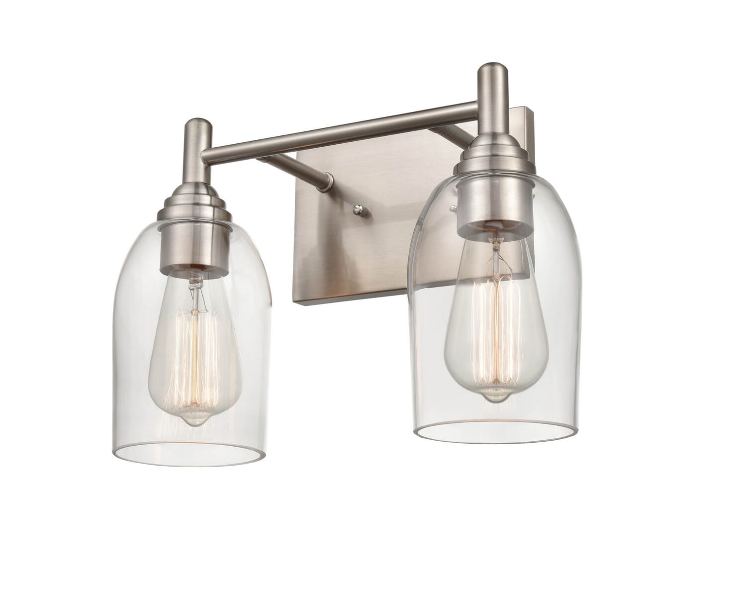 Brushed Nickel Two Light Vanity from the Arlett Collection