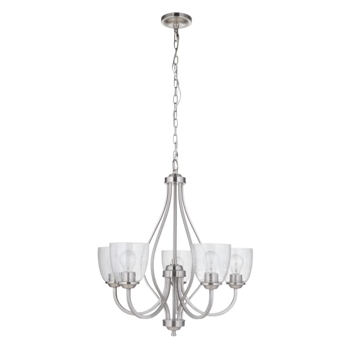 Craftmade Serene 5-Light Transitional Chandelier in Brushed Polished Nickel Craftmade Serene 5-Light Transitional Chandelier in Brushed Polished Nickel
