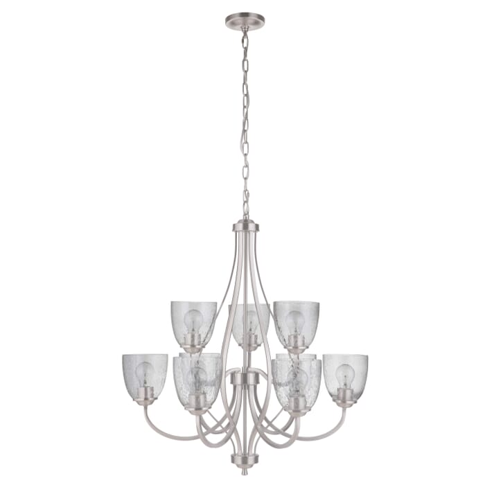 Craftmade Serene 9-Light Transitional Chandelier in Brushed Polished Nickel Craftmade Serene 9-Light Transitional Chandelier in Brushed Polished Nickel